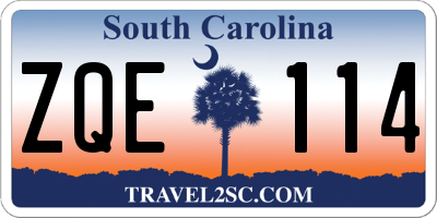 SC license plate ZQE114