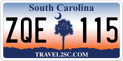 SC license plate ZQE115