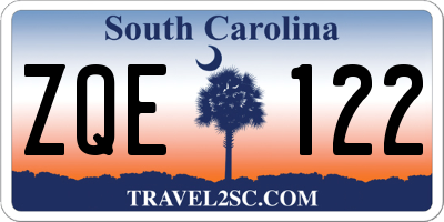 SC license plate ZQE122