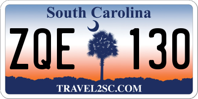 SC license plate ZQE130