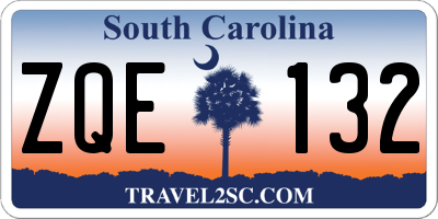 SC license plate ZQE132