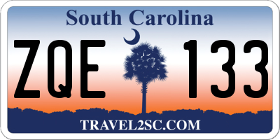 SC license plate ZQE133