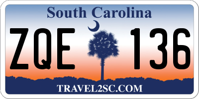SC license plate ZQE136