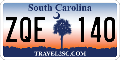 SC license plate ZQE140