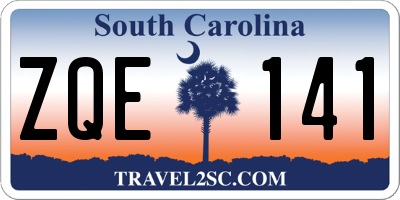 SC license plate ZQE141