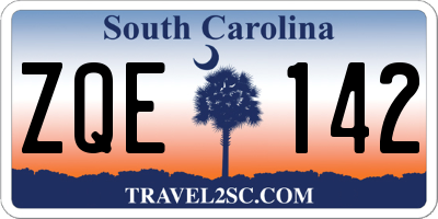 SC license plate ZQE142
