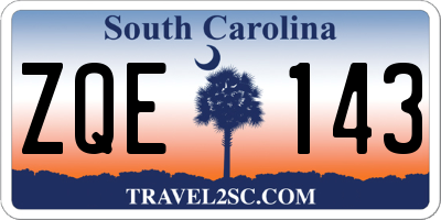 SC license plate ZQE143