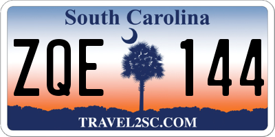 SC license plate ZQE144