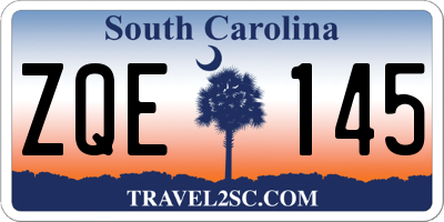 SC license plate ZQE145