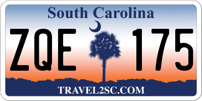 SC license plate ZQE175
