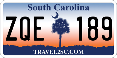 SC license plate ZQE189