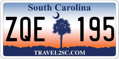 SC license plate ZQE195