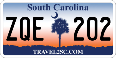SC license plate ZQE202