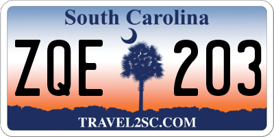 SC license plate ZQE203