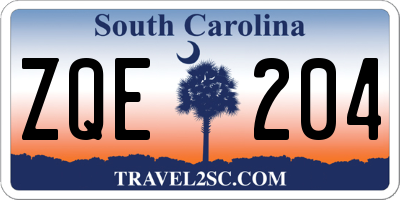 SC license plate ZQE204