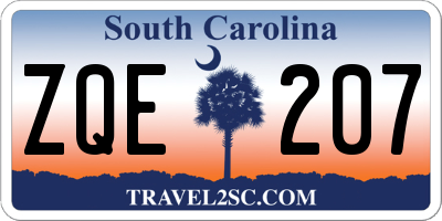 SC license plate ZQE207
