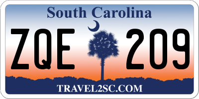 SC license plate ZQE209