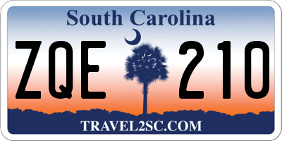 SC license plate ZQE210