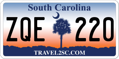 SC license plate ZQE220