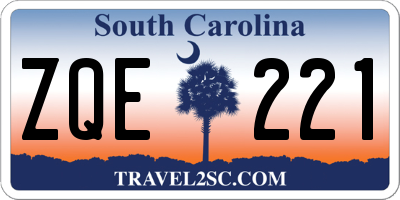 SC license plate ZQE221