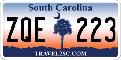 SC license plate ZQE223