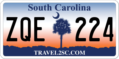 SC license plate ZQE224