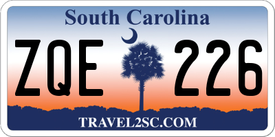 SC license plate ZQE226
