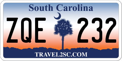 SC license plate ZQE232