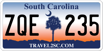 SC license plate ZQE235