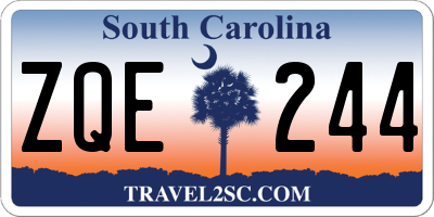 SC license plate ZQE244