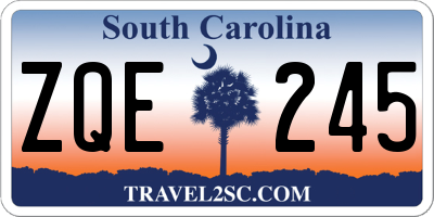 SC license plate ZQE245