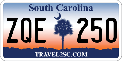 SC license plate ZQE250
