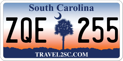 SC license plate ZQE255