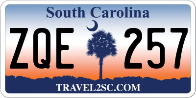 SC license plate ZQE257