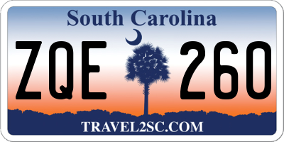 SC license plate ZQE260