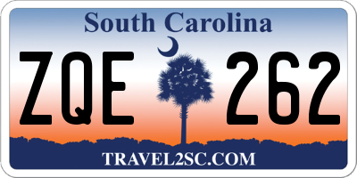 SC license plate ZQE262