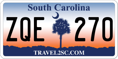 SC license plate ZQE270