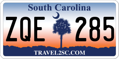 SC license plate ZQE285
