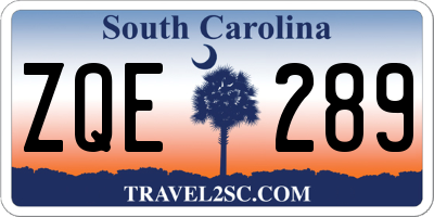 SC license plate ZQE289