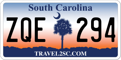 SC license plate ZQE294