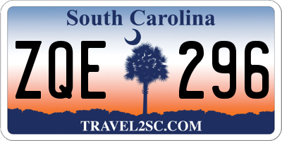 SC license plate ZQE296