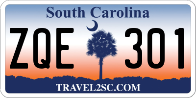 SC license plate ZQE301