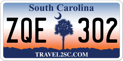 SC license plate ZQE302