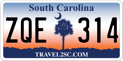 SC license plate ZQE314