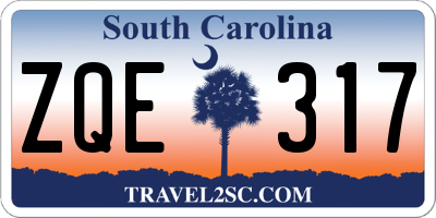 SC license plate ZQE317