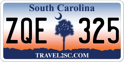 SC license plate ZQE325