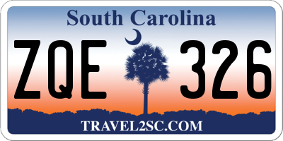 SC license plate ZQE326