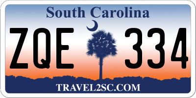 SC license plate ZQE334