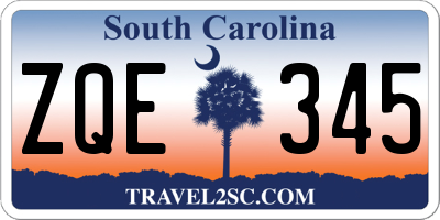 SC license plate ZQE345