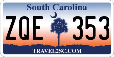 SC license plate ZQE353